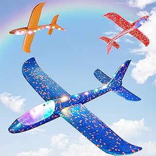 Bavel 3 pieces of foam aircraft for children, 18.9 -inch plane toys, glider toys lit by LED, flying toys, flying toys, fun summer activities for children, children's plane toy, Girls for girls.. DIAYTAR NIGERIA: Your one-stop e-commerce destination with affordable prices and nationwide delivery in 5-8 days.