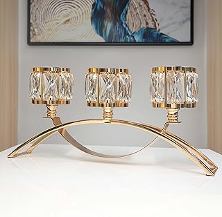3 -arms crystal votive candle holder with bowl (gold).. Navigate through thousands of products at pocket-friendly prices with DIAYTAR NIGERIA's easy-to-use platform.