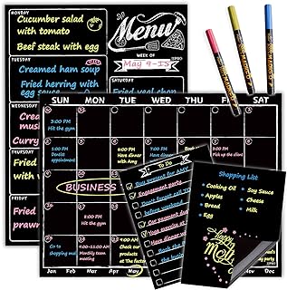 Monthly calendar on the Magnetic Table GG PRO - Combined weekly meal planning set with brilliant neon liquid chalk markers - Grocery list in bonus and blackboard for refrigerator included.. Experience the power of choice with DIAYTAR NIGERIA's extensive catalog delivered within the week.