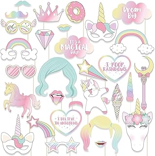 29 pieces/sets of unicorn birthday party photo accessories, unicorn masks - unicorn party supplies - fun photo accessories for prenatal party - birthday decoration supplies.. Forget the long lines — DIAYTAR Nigeria is always open for shopping.