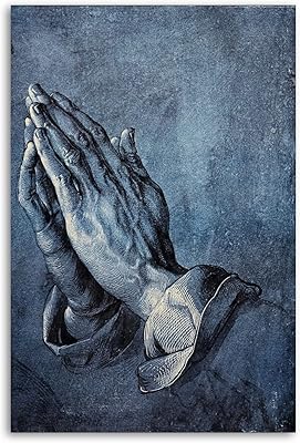 Wall poster on canvas with hands in albrecht dürer prayer, wall decoration for living room, bedroom, 30 x 45 cm, 12 x 18 inches.. DIAYTAR Nigeria: Great value, fast delivery, and endless options.