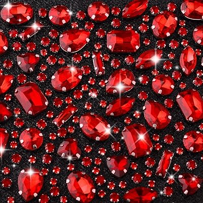 172 pieces of sewing rhinestones on glass, flat background claw in crystal, metal spindle adjustment, sewing jewelry, clothing, handicraft clothes (red).. Why wait? Get your order in 5–8 days with DIAYTAR Nigeria.