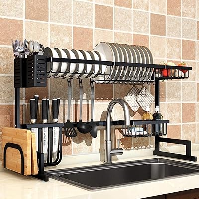 Draft with stretch kitchen dish 2 levels organized home stainless steel drainer on adjustable sink (85 cm-105 cm) large for organization little while combining.. Get access to thousands of affordable products only on DIAYTAR Nigeria.