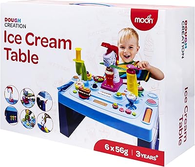 Moon Dough Creation Ice Cream Table - Modeling paste for children, Ice Machine, Non toxic plasticine for 3 years and more - DIY clay toys and accessories for gifts and birthday party - 6 x 56 g.. Discover the convenience of DIAYTAR NIGERIA's vast product range delivered affordably in 5-8 days.