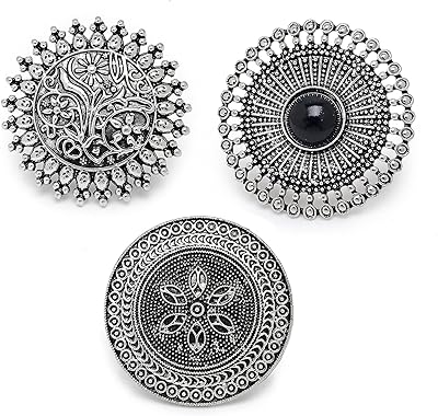 Tribal jewelry Afghan plated silver oxidized silver combo of 3 rings for women and girls (ybrg_20136).. DIAYTAR NIGERIA delivers on convenience and affordability with our reliable nationwide shipping.