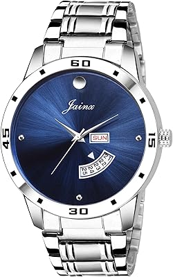 Analog watch for men in blue stainless steel with day and date - JM311.. Shop across categories at DIAYTAR NIGERIA with the confidence of affordable prices and delivery within 8 days.