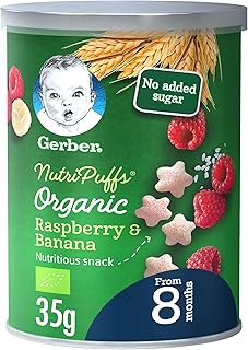 Gerber Baby Food Bio Nutri Puffs Raspberne & Amandes, from 8 months, 35 g.. DIAYTAR NIGERIA connects you with thousands of products at competitive prices, delivered within a week.