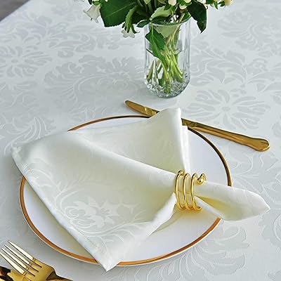 JACQUARD MAXMILL TROVIES 20 x 20 inches soft damask pattern, comfortable and luxurious for family dinner, wedding festival and banquet, set of 4 ivory.. Explore the biggest product variety online — only at DIAYTAR Nigeria.
