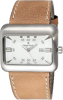 Philippe Morali silver unisex watch with leather bracelet - L0741WWA.. Elevate your shopping experience with DIAYTAR NIGERIA's vast catalog and budget-friendly options.