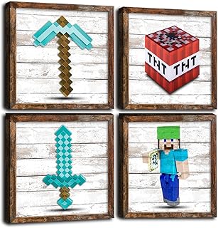 Pixel mine wall art for boys and girls room.. DIAYTAR NIGERIA delivers what matters - quality, affordability, and prompt nationwide shipping.