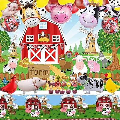 Party decorations on the theme of farm animals, background banner of farm animals, decoration tablecloth for cupcakes, garland kit for children's balloons, party supplies on the theme of cows.. Looking for trendy fashion, home essentials, or electronics? DIAYTAR Nigeria has it all and delivers within days, not weeks.