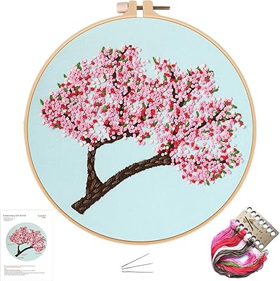 Craft kits for adults, complete embroidery kit for beginners and amateurs, cross stitch kit with embroidery fabric, plastic hoop, needles and wire, instructions... DIAYTAR NIGERIA: Where affordability and variety meet with convenient delivery within 8 days.
