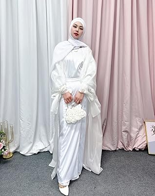 Summer Abaya Jenny Dubai Eid with a shiny and soft design and puffy sleeves adapted to Muslims, Islamic Abaya of Turkey Dubai style (Color: White, Size: L).. DIAYTAR NIGERIA delivers what you want at prices you'll love, all within 5-8 days nationwide.