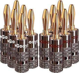 Joyasir banana cards for loudspeakers - 24 -carat gold plated banana adapter connector (6 pairs/12 rooms).. With DIAYTAR Nigeria, your wishlist becomes reality, fast.
