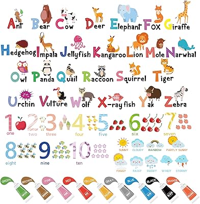 3 sheets of alphabet and colorful figures, wall learning wall stickers, educational wall stickers to take off and glue, children's wall stickers, classroom, game room, bedroom.. Discover shopping reimagined with DIAYTAR NIGERIA's extensive catalog and 5-8 day delivery service.