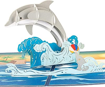 Pop-Up-beynant dolphin pop-up card, 3D handmade fish cards, birthday of Father's Day, fun greeting cards for children, women, mom, dad, boy, girl, husband, wife, son, daughter, all occasions.. DIAYTAR NIGERIA provides endless shopping possibilities with affordable prices and prompt delivery service.