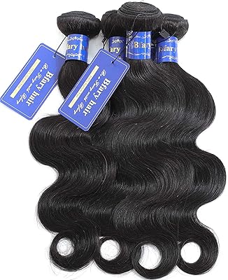 Bfary Hair Body Wave 4 Human Hair Bundles (14141616) for black women 8a 100 % Extensions of Non -processed Brazilian Brazilian Brazilian hair, natural black color.. DIAYTAR Nigeria: Great value, fast delivery, and endless options.