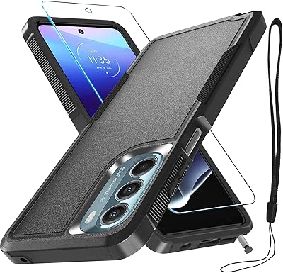 Motorola Moto G Stylus 5G 2022 shell with tempered glass screen protector [2] package, robust and shock resistant complete protective shell, matt black.. DIAYTAR NIGERIA: Bridging the gap between consumers and quality products with affordable nationwide shipping.