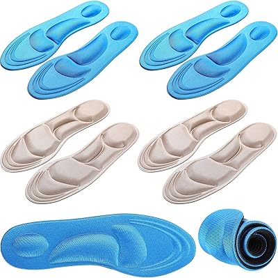Sols of women's shoes, interior soles of support for the arch, breathable inserts with high heels, shoe pads, insole in 5D sponge, comfortable interior soles to massage the pain of the arch of the plantar, relief of pain in the feet (4 pairs).. DIAYTAR NIGERIA brings affordable shopping solutions to every corner of Nigeria in just 5-8 days.