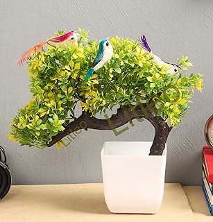 Litleo® tree with 3 birds on it, for home desk or gift, artificial plant (1).. Your ultimate shopping destination, DIAYTAR NIGERIA combines extensive selection with affordable shipping.