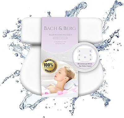 Bach & Berg® luxury waterproof bath pillow for head, neck and back support | With 7 non -slip suction cups | Adapts to all baths, spas and jacuzzi | Perfect accessory for the bathroom and the spa at home.. DIAYTAR NIGERIA: Empowering Nigerians with access to affordable products delivered within 8 days.