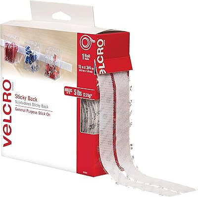 Velcro brand - Adhesive hooks and curl ties | General use to take off and stick | Perfect for home or office | 15 'x 3/4 "roll | White.. DIAYTAR NIGERIA transforms online retail with unbeatable prices and consistent delivery timeframes.