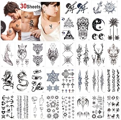 Consight temporary tattoos for adults men women children (30 leaves), temporary waterproof tattoo, artistic sticker for the body, the hand, the neck and the wrist, dragon, scorpion, wolf and impetus, set of anchor coverage.. DIAYTAR NIGERIA: Bringing quality products to every Nigerian home at prices everyone can afford.