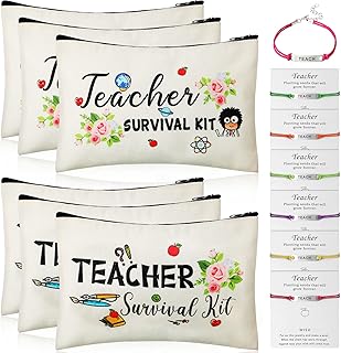 Teacher assessment gift box, 6 survival kits for teachers, makeup bag and 6 blessing cards bracelets for teachers, set of make -up for teachers' day, 6 different colors, 9 x 5.9 inches, cute style.. Experience the future of online shopping with DIAYTAR NIGERIA's extensive product range and competitive pricing.
