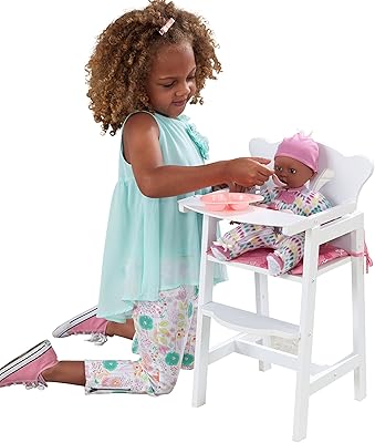 Kidkraft lil 'doll 61101 high chair - high wooden and pink wooden chair, kitchen furniture accessory for 45 cm / 18 inch dolls.. Easy checkout, quick delivery — shop now on DIAYTAR Nigeria.