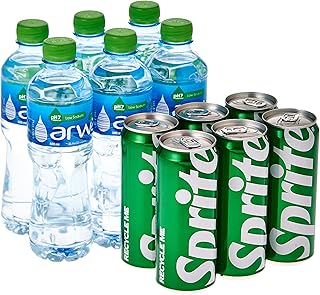 Sprite 330 ml liquid drink (6) + ARWA drinking water, 500 ml (6).. DIAYTAR NIGERIA: Your affordable gateway to thousands of products delivered within a week.