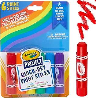 Crayola paint sticks, no water required, set of paint for children, art supplies, 6 pieces, multicolored.. Shop smarter with DIAYTAR Nigeria — affordable prices and a wide product range delivered in just 5 to 8 days.