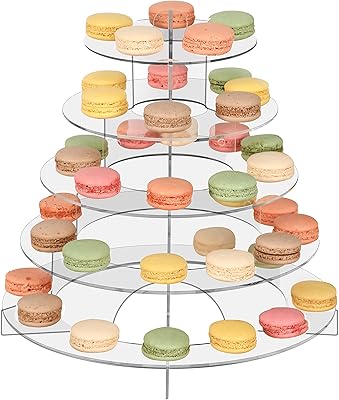 Acrylic macaroons tower support 5 levels display.. DIAYTAR NIGERIA delivers on our promise of variety, affordability, and prompt nationwide shipping.