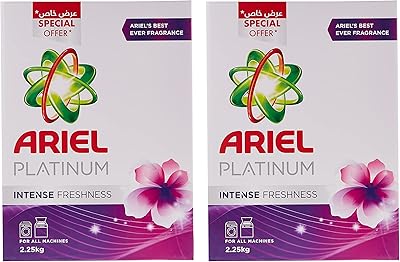 Detergent with laundry intense freshness Ariel Platinum, cleaning detergent without spots, intense freshness powder, 2.25 kg, double package.. Discover endless possibilities with DIAYTAR NIGERIA's vast e-commerce selection and budget-friendly delivery.