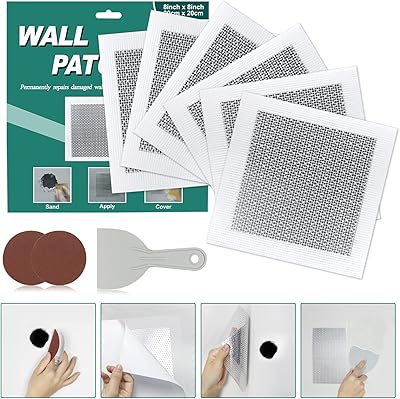 6 "wall patch repair kit, dry-line-adhesive fiber repair tools to fill the holes in the walls, ceilings, dry partitions, with scraper and glass paper (6 rooms).. Nigeria's most loved e-commerce platform delivers affordable shopping solutions to your doorstep.