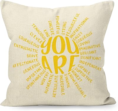 LIOSEI YOU ARE STRONG CLERGE STRONG WORTHY KIND Inspiring Quotes Cushion Cushion In linen, Motivation Gifts for House Decoration, Bedroom, Sofa (18 x 18 inches).. Shop smart, shop DIAYTAR — Nigeria’s trusted e-commerce site.