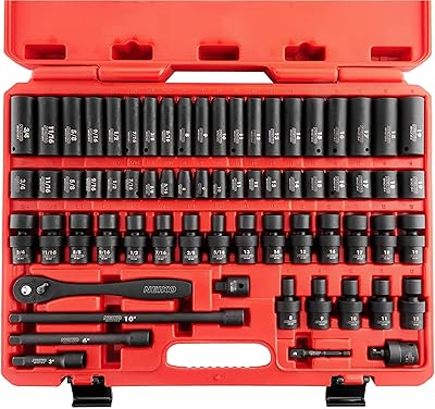 NIKO 02471A 3/8 "dynamometric sockets set, 3/8" training, 67 pieces, metric and standard sockets, main sockets with shallow and deep sockets, ratchet, swivel sockets, extension bars, adapters, cr- v & cr-mo.. Make shopping fun and stress-free with DIAYTAR Nigeria.