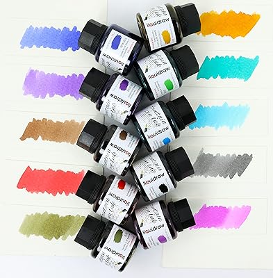 Set of bottles of raw liquid ink for fountain, 10 matching colors, 35 ml inks includes a variety of inks, including black, blue, red, purple, etc... The smarter way to shop online in Nigeria is through DIAYTAR Nigeria.