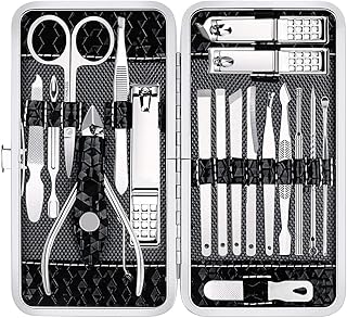 Set of manicure and pedicure - Set of manicure in 18 -room stainless steel, professional nail care sets, nail care tools with luxury travel bag.. Get more, save more — only on DIAYTAR Nigeria.