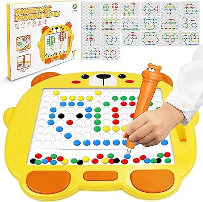 Mother Am I magnetic drawing board for children, magnetic drawing board with colorful magnetic pearls and pen, travel toys for toddlers, montessori preschool toy for children 3 years and over (80 pearls).. DIAYTAR NIGERIA: Where every Nigerian finds affordable products delivered within the week.
