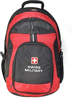 Backpack with Swiss military coat of arms, Polyester 1680 Double of resistant and unregar, is suitable for a 15.4 -inch laptop, adjustable padded straps - Red.. Shop easy, pay less, get it fast — with DIAYTAR Nigeria.
