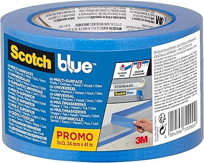 Scotch covering tape, original paint tape adapted to various surfaces 2090 Europe, medium-East and Africa, blue color, 24 mm x 41 mm, 3 rollers per package.. Your shopping journey simplified with DIAYTAR NIGERIA's vast selection and budget-friendly shipping.