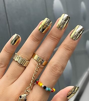 Set of fake nails to press Novo Ovo Siren | gold.. DIAYTAR NIGERIA makes quality accessible with low prices and reliable 5-8 day nationwide delivery.