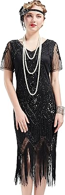Flag dress from the 1920s for women, glitter dress and flocked pompoms, Gatsby fancy costume dress from the 1920s, black/m.. DIAYTAR Nigeria: Where affordability meets fast and reliable e-commerce service.