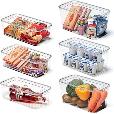 ISOWIRE LOT of 6 stacks stackable transparent plastic fridge, food storage bins with lid, kitchen fridge organizers, freezer, vegetables, pantry, bathroom - 2 narrow sizes.. Your daily needs delivered to your door — DIAYTAR Nigeria style.