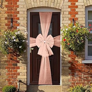 Christmas door ark Sparkles Partyware - Organza Pink Or organza door with silver diamond ring - Large Christmas party decoration.. DIAYTAR NIGERIA: Where affordability and variety meet with convenient delivery within 8 days.