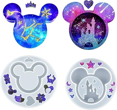 Castowave resin molds with cute mouse head, epoxy resin, silicone castle molding molds for crafts (2 pieces).. Your complete shopping solution, DIAYTAR NIGERIA offers extensive variety with budget-friendly delivery.