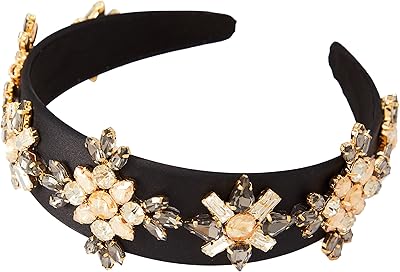 Large moonstone banner, cross, flower, rhinestones, for girls and women, handmade, 38 mm, adjustable size, black.. Experience the DIAYTAR difference with our vast product selection and delivery within 5-8 days.