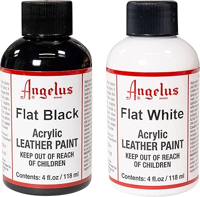 Waterproof acrylic paint for brand leather Inglis 4 oz - matt black and white double -white.. Experience the joy of convenient shopping with DIAYTAR NIGERIA's vast selection and quick delivery service.