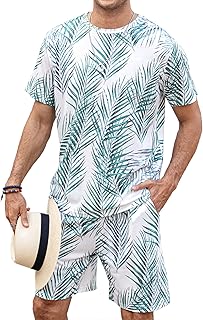 Set of Hawaiian t-shirts for men, relaxed summer beach clothes, two-room shorts, supplier.. Experience shopping freedom with DIAYTAR NIGERIA's vast selection and 5-8 day nationwide delivery service.