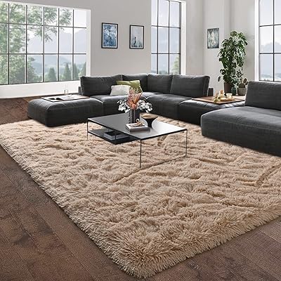 Soft carpet DOUEKI SHAGGY Beige velvet carpet 6 x 9 feet for living room.. DIAYTAR NIGERIA: Connecting Nigerians with their needs through our affordable and diverse marketplace.